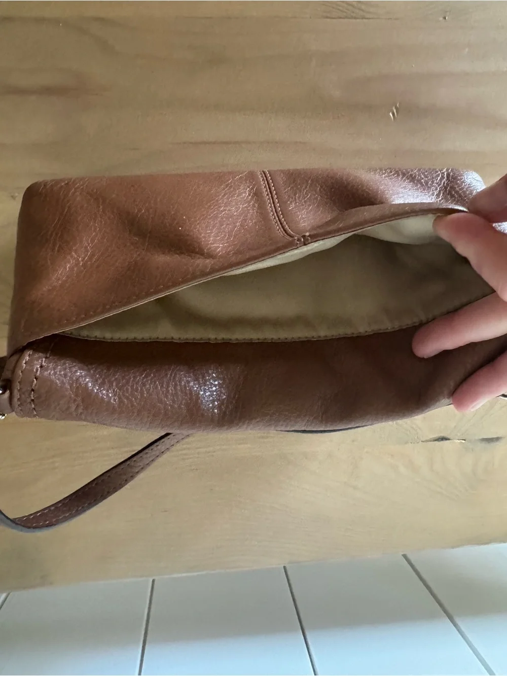 Coach Brown Pebbled Leather Shoulder Bag